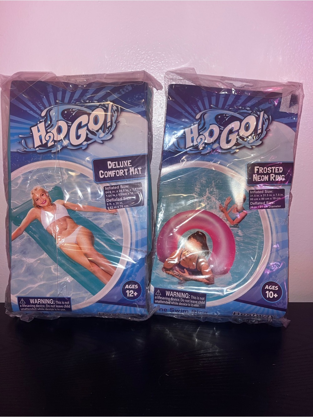 H2O GO! Teal Deluxe Comfort Mat & Frosted Pink Neon Ring